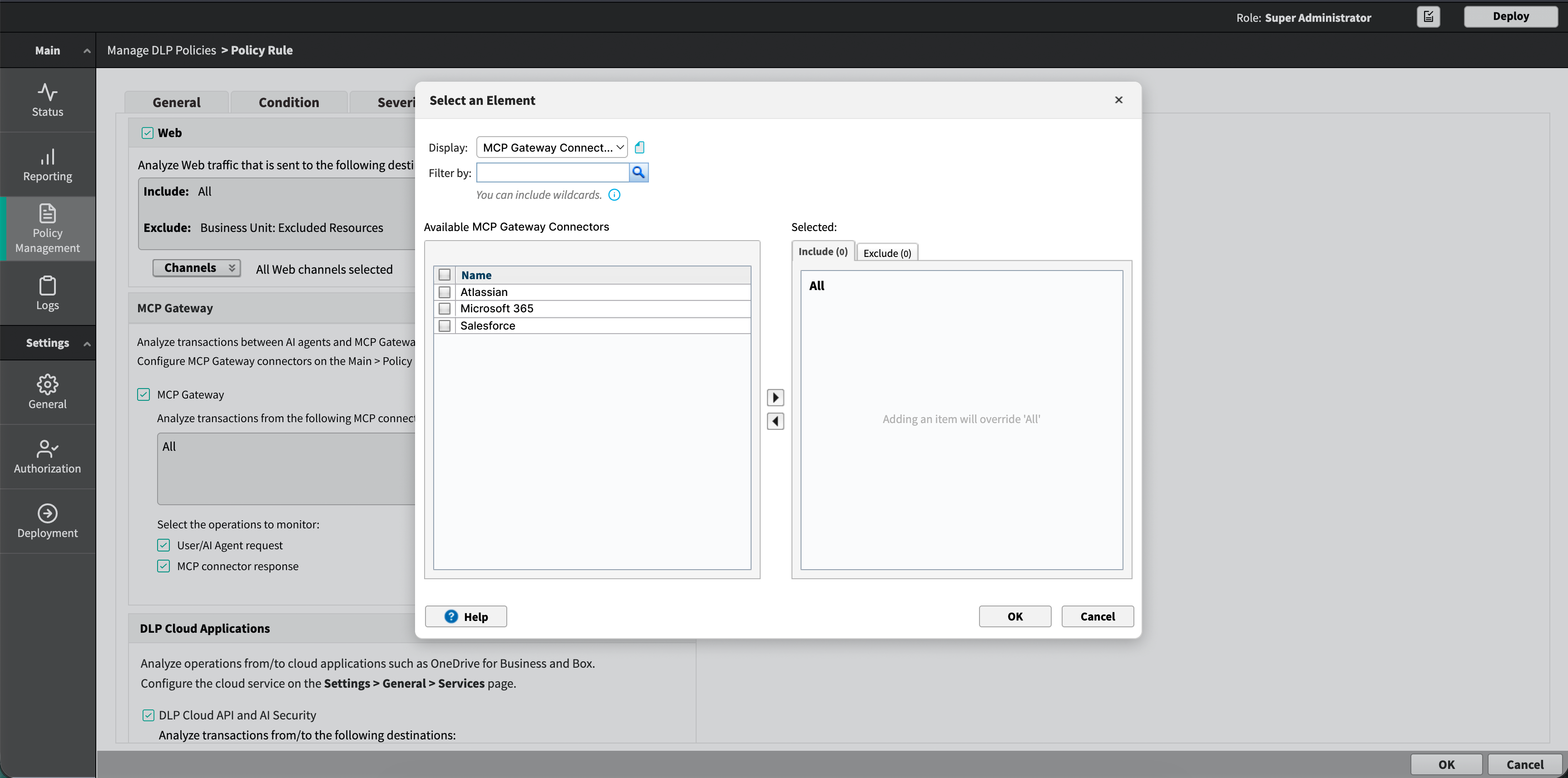 MCP Gateway connector picker