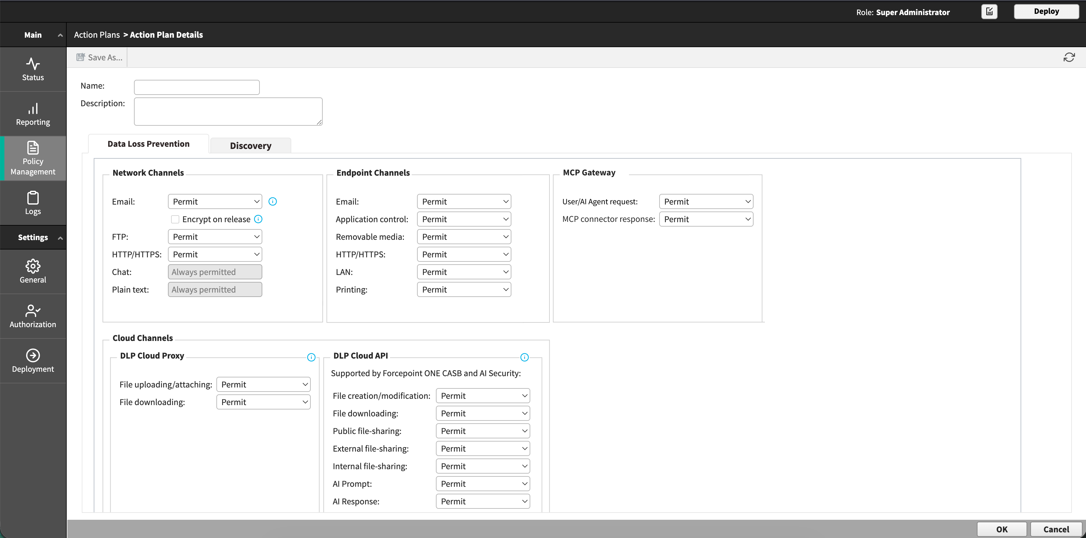 Action Plan Details page showing the MCP Gateway section