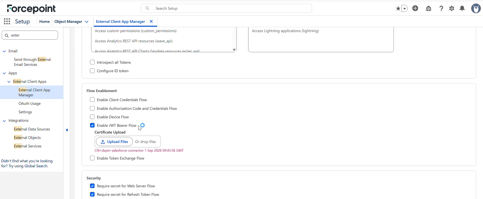 Enable JWT Bearer Flow with the Certificate Upload control